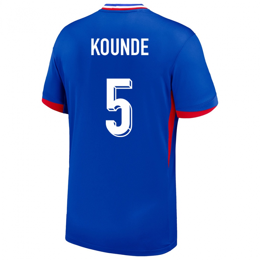 Damen Frankreich Jules Kounde #5 Blau Heimtrikot Trikot 24-26 T-Shirt Österreich