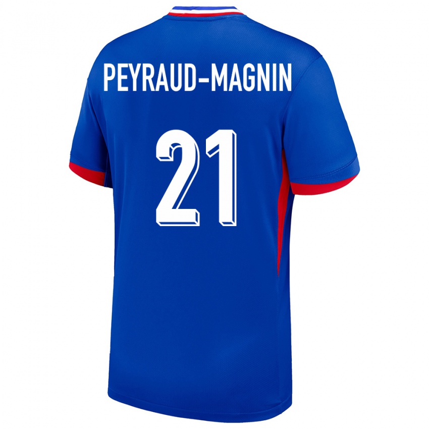 Damen Frankreich Pauline Peyraud Magnin #21 Blau Heimtrikot Trikot 24-26 T-Shirt Österreich