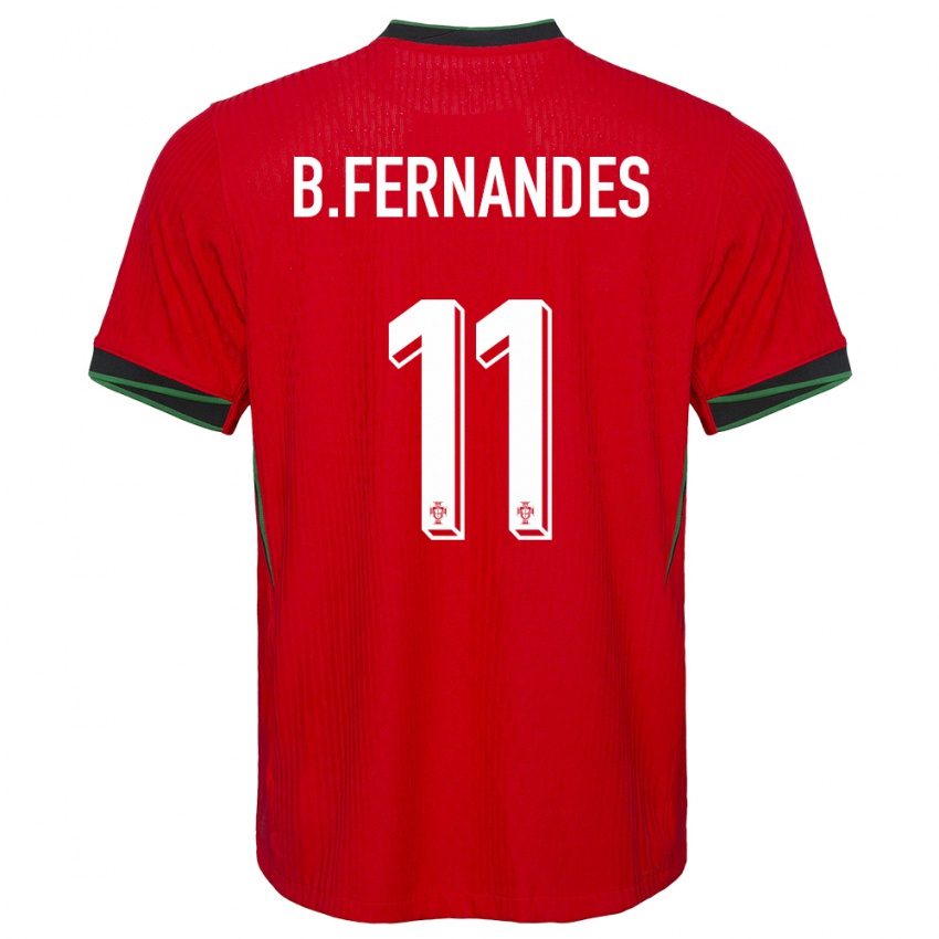 Damen Portugal Bruno Fernandes #11 Rot Heimtrikot Trikot 24-26 T-Shirt Österreich