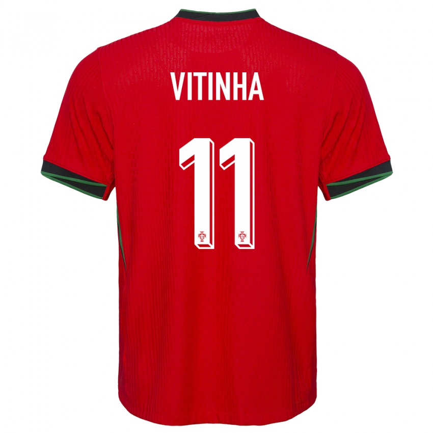 Damen Portugal Vitinha #11 Rot Heimtrikot Trikot 24-26 T-Shirt Österreich