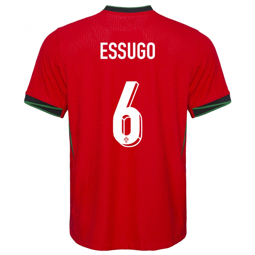 Damen Portugal Dario Essugo #6 Rot Heimtrikot Trikot 24-26 T-Shirt Österreich