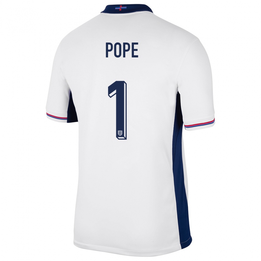 Damen England Nick Pope #1 Weiß Heimtrikot Trikot 24-26 T-Shirt Österreich