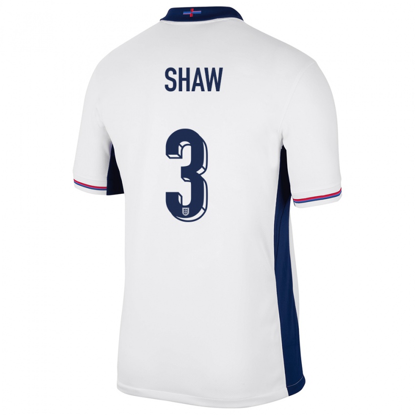 Damen England Luke Shaw #3 Weiß Heimtrikot Trikot 24-26 T-Shirt Österreich