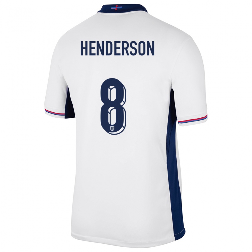 Damen England Jordan Henderson #8 Weiß Heimtrikot Trikot 24-26 T-Shirt Österreich