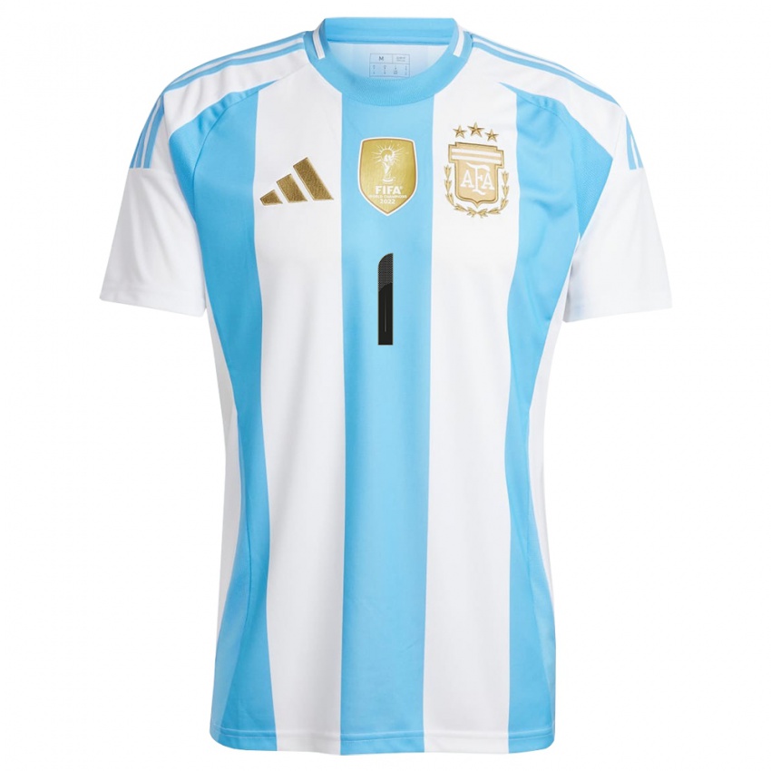 Damen Argentinien Federico Gomes Gerth #1 Weiß Blau Heimtrikot Trikot 24-26 T-Shirt Österreich