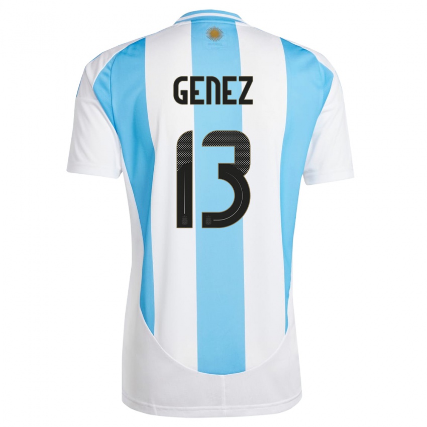 Damen Argentinien Nahuel Genez #13 Weiß Blau Heimtrikot Trikot 24-26 T-Shirt Österreich