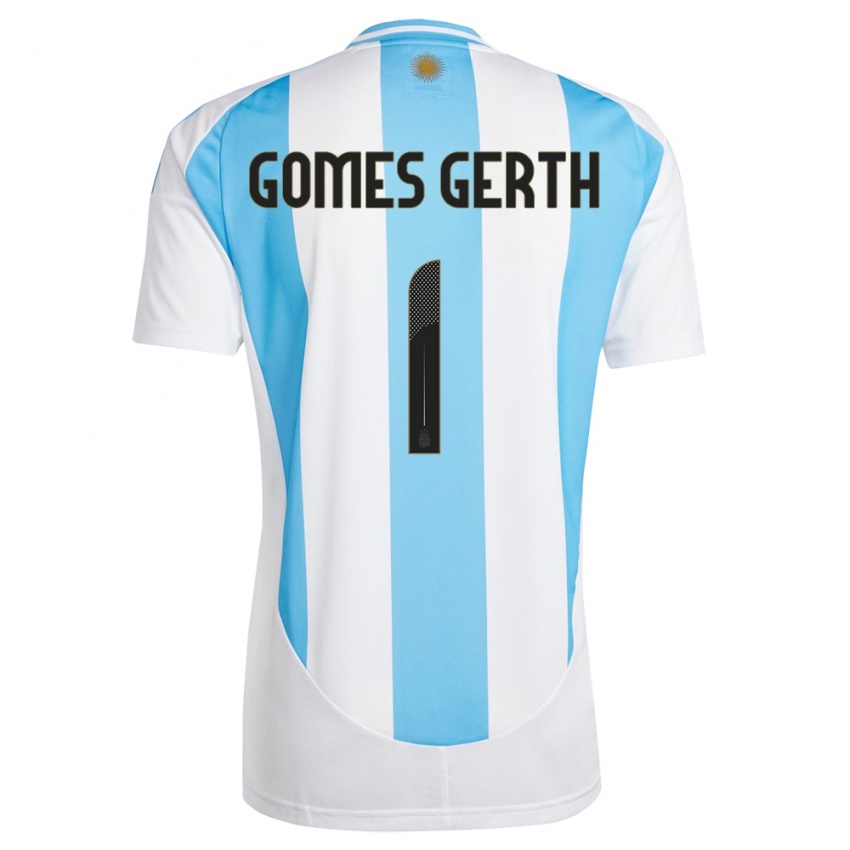 Damen Argentinien Federico Gomes Gerth #1 Weiß Blau Heimtrikot Trikot 24-26 T-Shirt Österreich