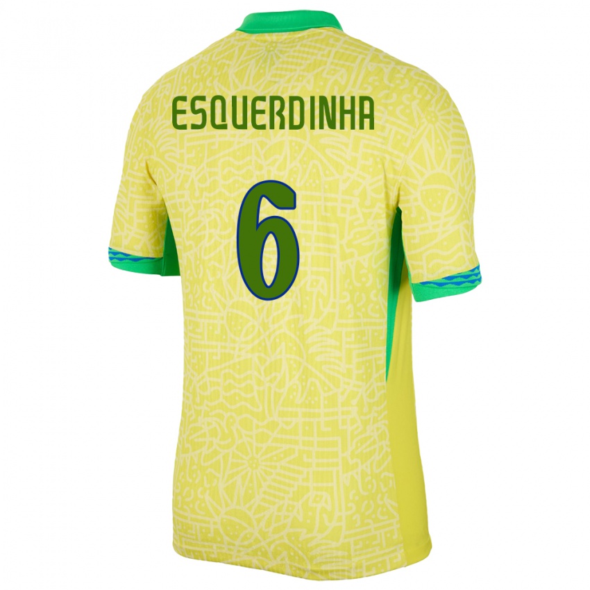 Damen Brasilien Esquerdinha #6 Gelb Heimtrikot Trikot 24-26 T-Shirt Österreich