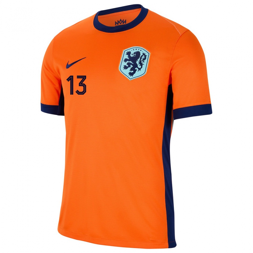 Damen Niederlande Noa Malik Dundas #13 Orange Heimtrikot Trikot 24-26 T-Shirt Österreich