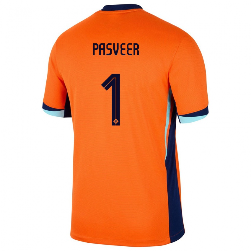 Damen Niederlande Remko Pasveer #1 Orange Heimtrikot Trikot 24-26 T-Shirt Österreich