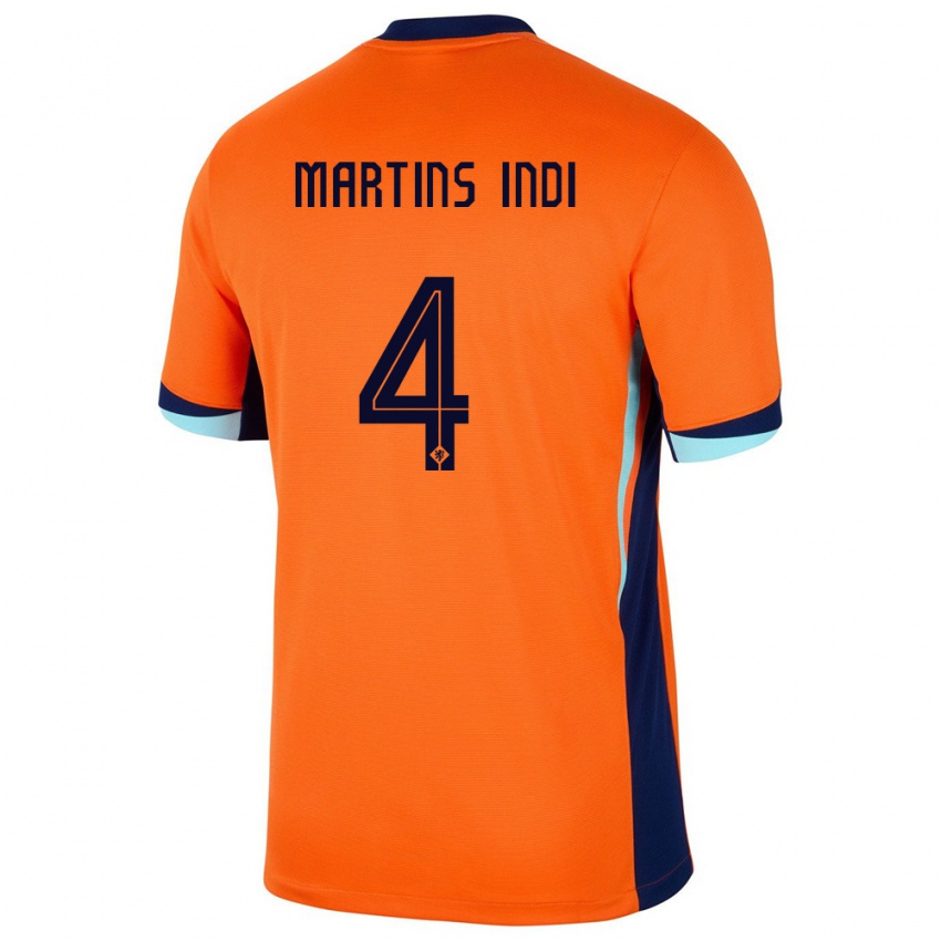 Damen Niederlande Bruno Martins Indi #4 Orange Heimtrikot Trikot 24-26 T-Shirt Österreich