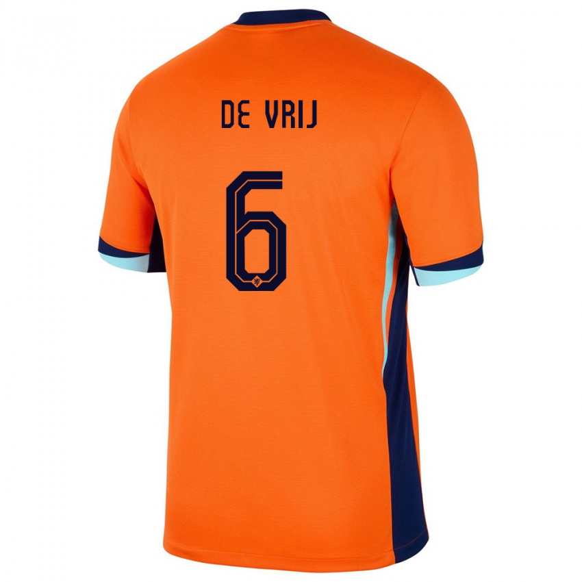 Damen Niederlande Stefan De Vrij #6 Orange Heimtrikot Trikot 24-26 T-Shirt Österreich
