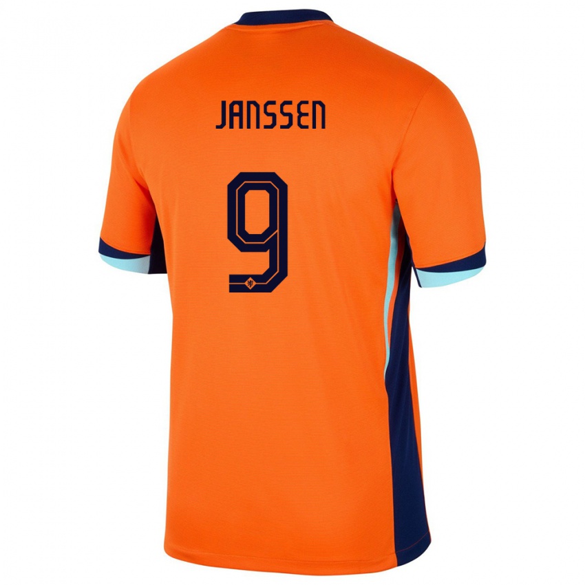 Damen Niederlande Vincent Janssen #9 Orange Heimtrikot Trikot 24-26 T-Shirt Österreich