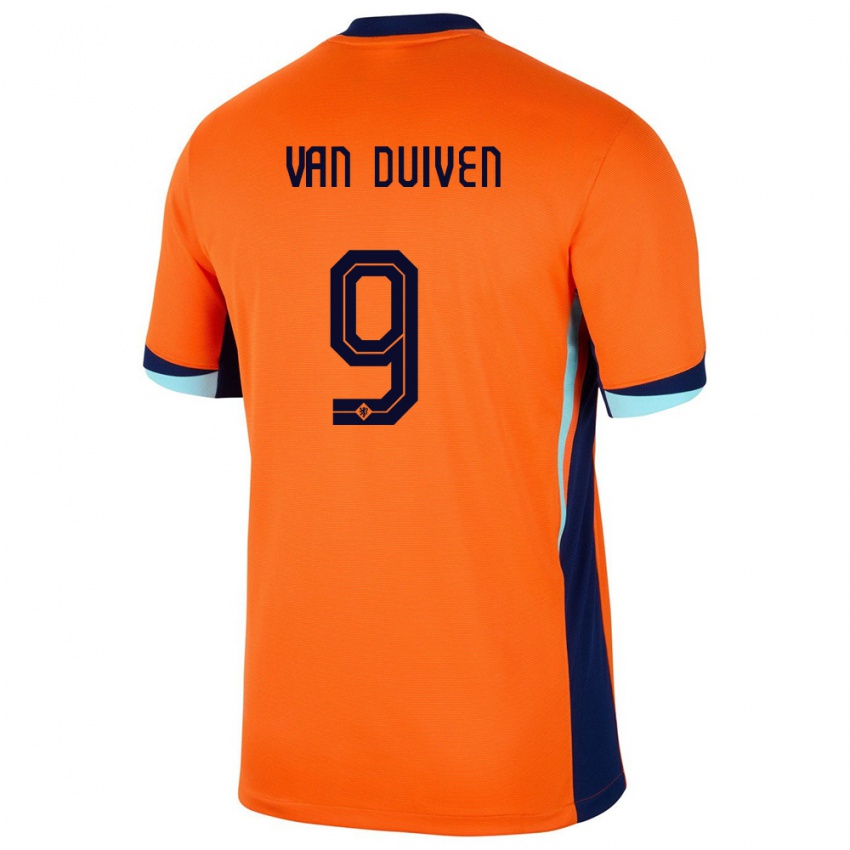 Damen Niederlande Jason Van Duiven #9 Orange Heimtrikot Trikot 24-26 T-Shirt Österreich