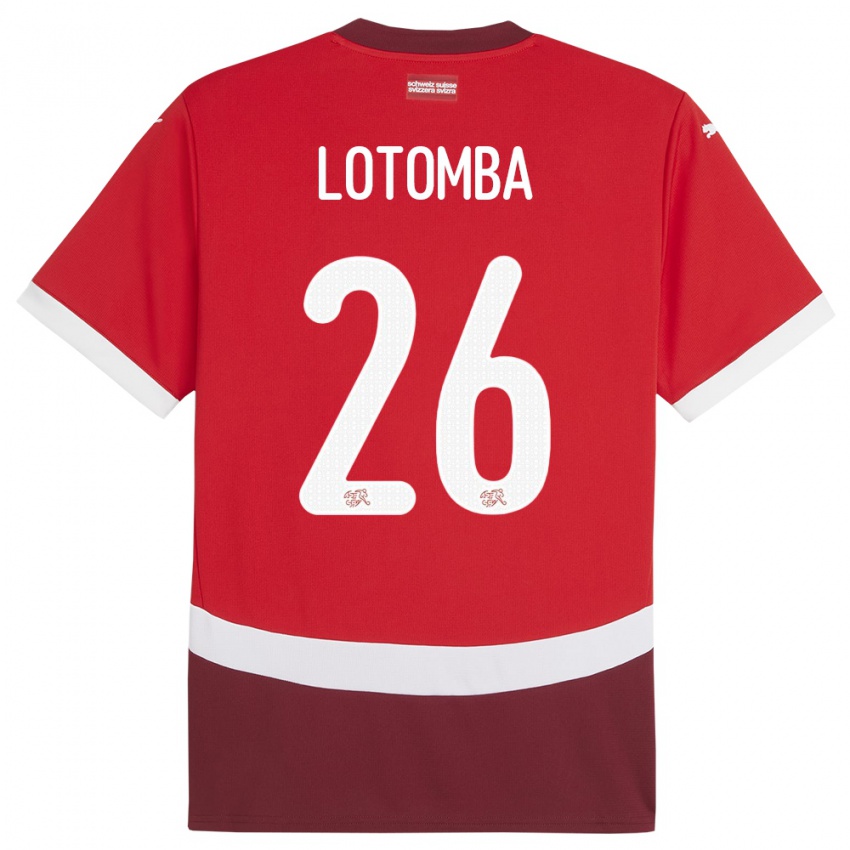 Damen Schweiz Jordan Lotomba #26 Rot Heimtrikot Trikot 24-26 T-Shirt Österreich