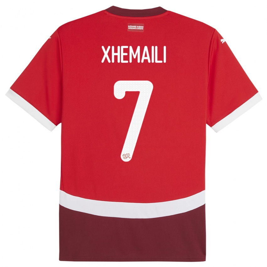 Damen Schweiz Riola Xhemaili #7 Rot Heimtrikot Trikot 24-26 T-Shirt Österreich