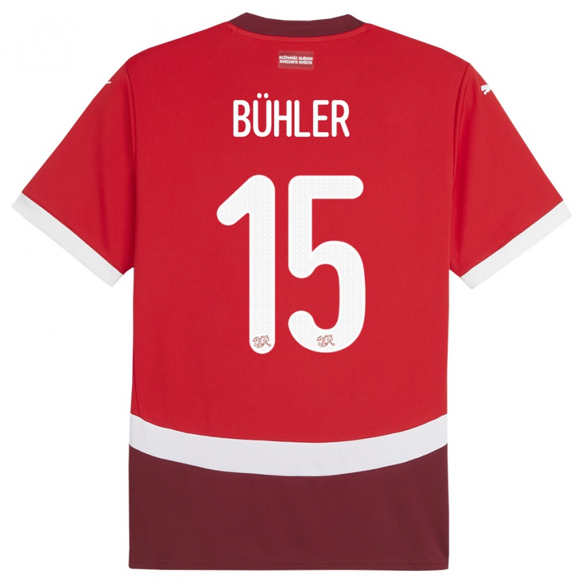 Damen Schweiz Luana Buhler #15 Rot Heimtrikot Trikot 24-26 T-Shirt Österreich