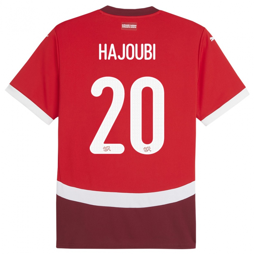 Damen Schweiz Amin Hajoubi #20 Rot Heimtrikot Trikot 24-26 T-Shirt Österreich