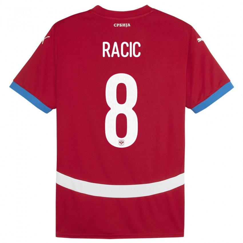 Damen Serbien Uros Racic #8 Rot Heimtrikot Trikot 24-26 T-Shirt Österreich