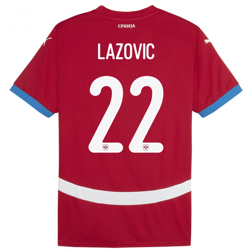 Damen Serbien Darko Lazovic #22 Rot Heimtrikot Trikot 24-26 T-Shirt Österreich
