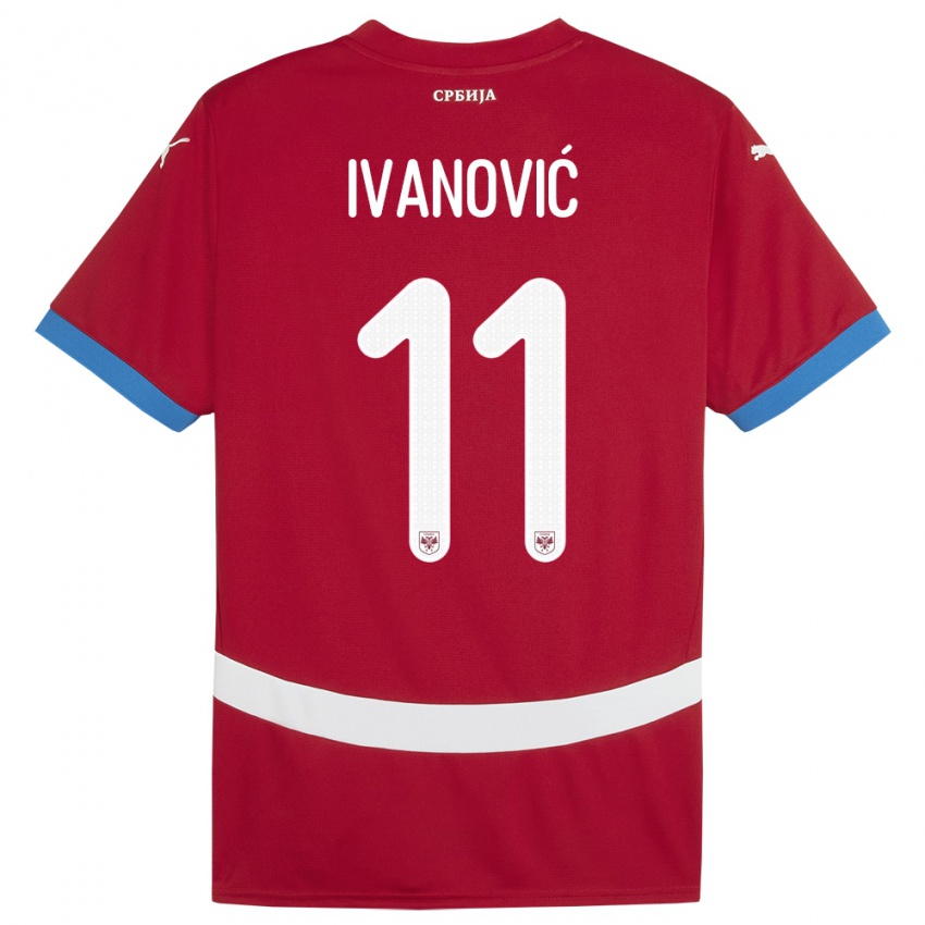 Damen Serbien Miljana Ivanovic #11 Rot Heimtrikot Trikot 24-26 T-Shirt Österreich