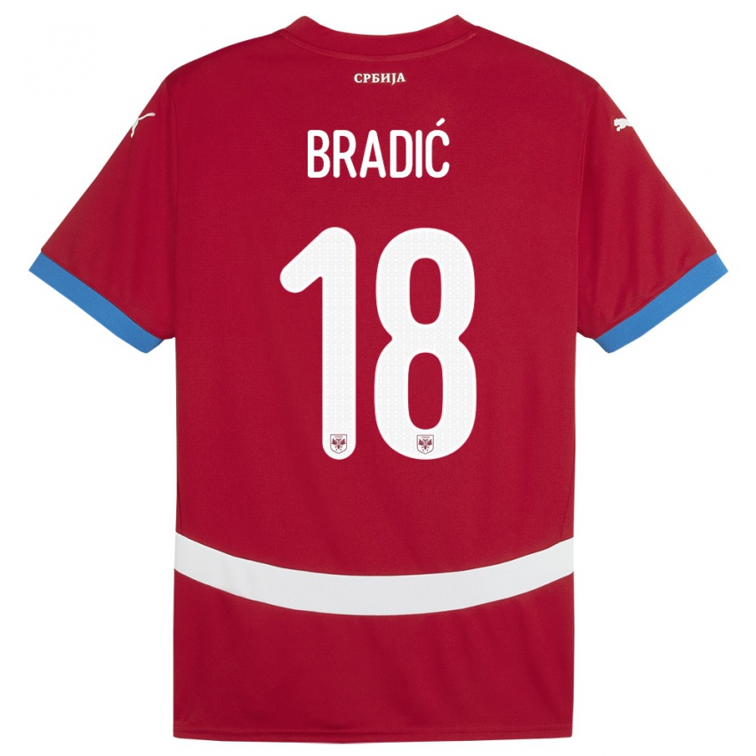 Damen Serbien Biljana Bradic #18 Rot Heimtrikot Trikot 24-26 T-Shirt Österreich