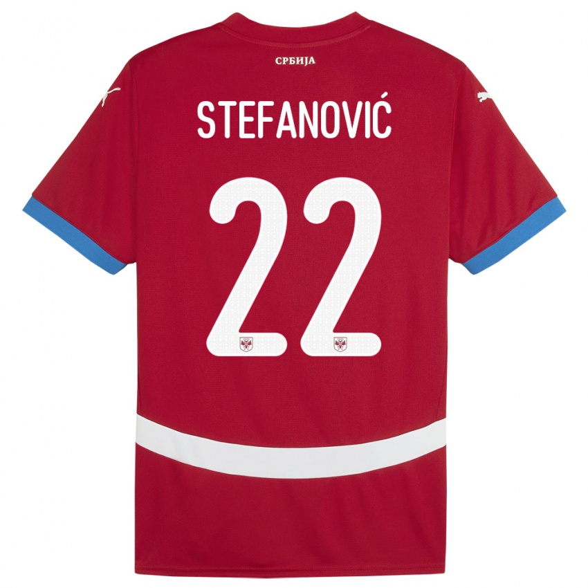 Damen Serbien Dejana Stefanovic #22 Rot Heimtrikot Trikot 24-26 T-Shirt Österreich