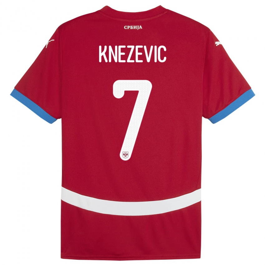Damen Serbien Nikola Knezevic #7 Rot Heimtrikot Trikot 24-26 T-Shirt Österreich