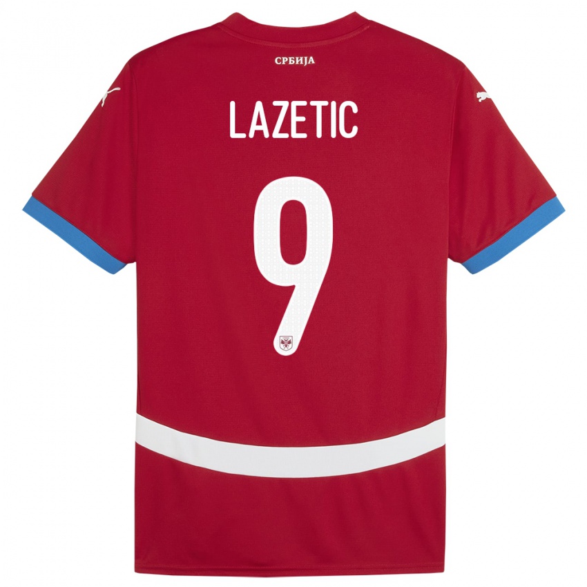Damen Serbien Marko Lazetic #9 Rot Heimtrikot Trikot 24-26 T-Shirt Österreich