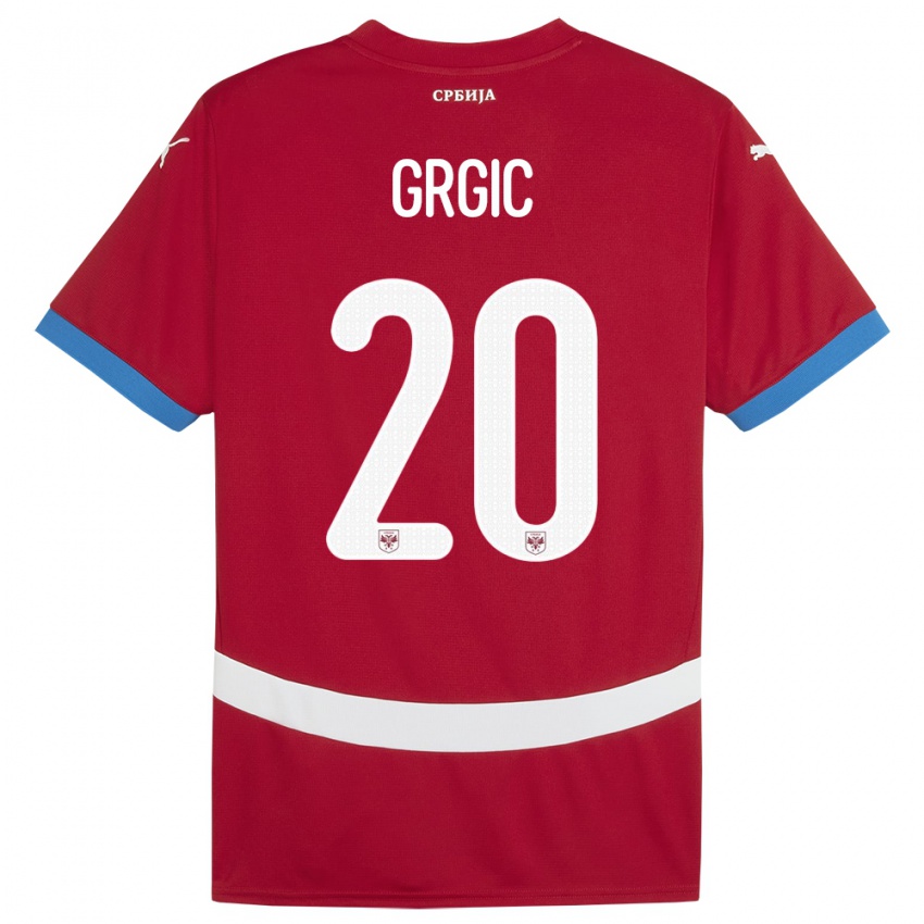 Damen Serbien Dario Grgic #20 Rot Heimtrikot Trikot 24-26 T-Shirt Österreich