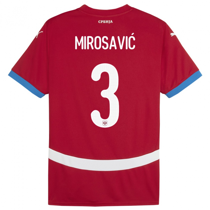 Damen Serbien Veljko Mirosavic #3 Rot Heimtrikot Trikot 24-26 T-Shirt Österreich