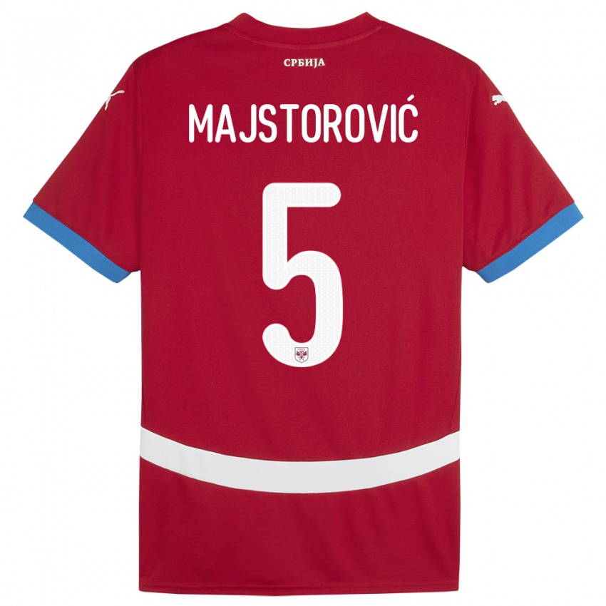 Damen Serbien Milan Majstorovic #5 Rot Heimtrikot Trikot 24-26 T-Shirt Österreich
