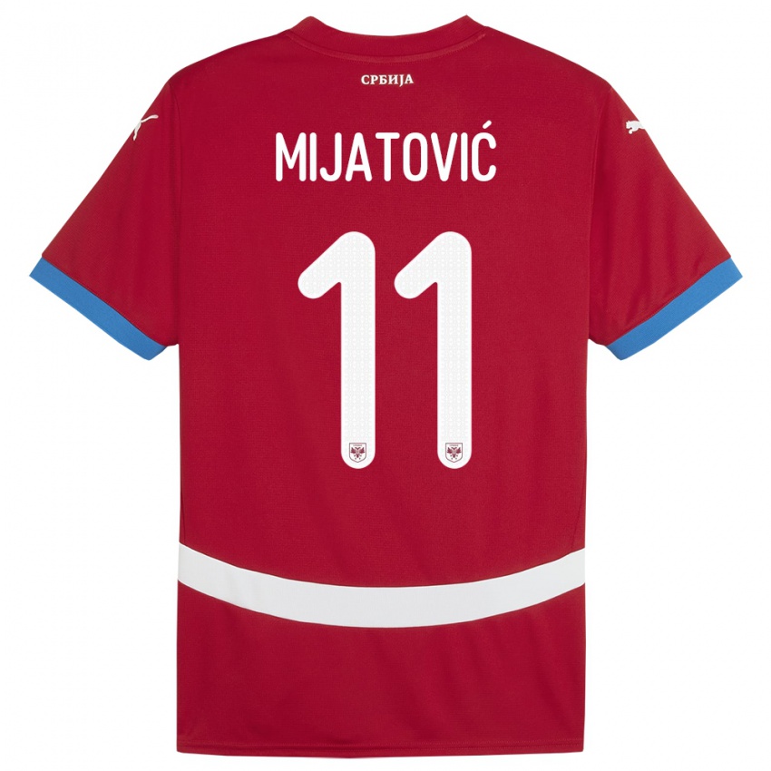 Damen Serbien Jovan Mijatovic #11 Rot Heimtrikot Trikot 24-26 T-Shirt Österreich