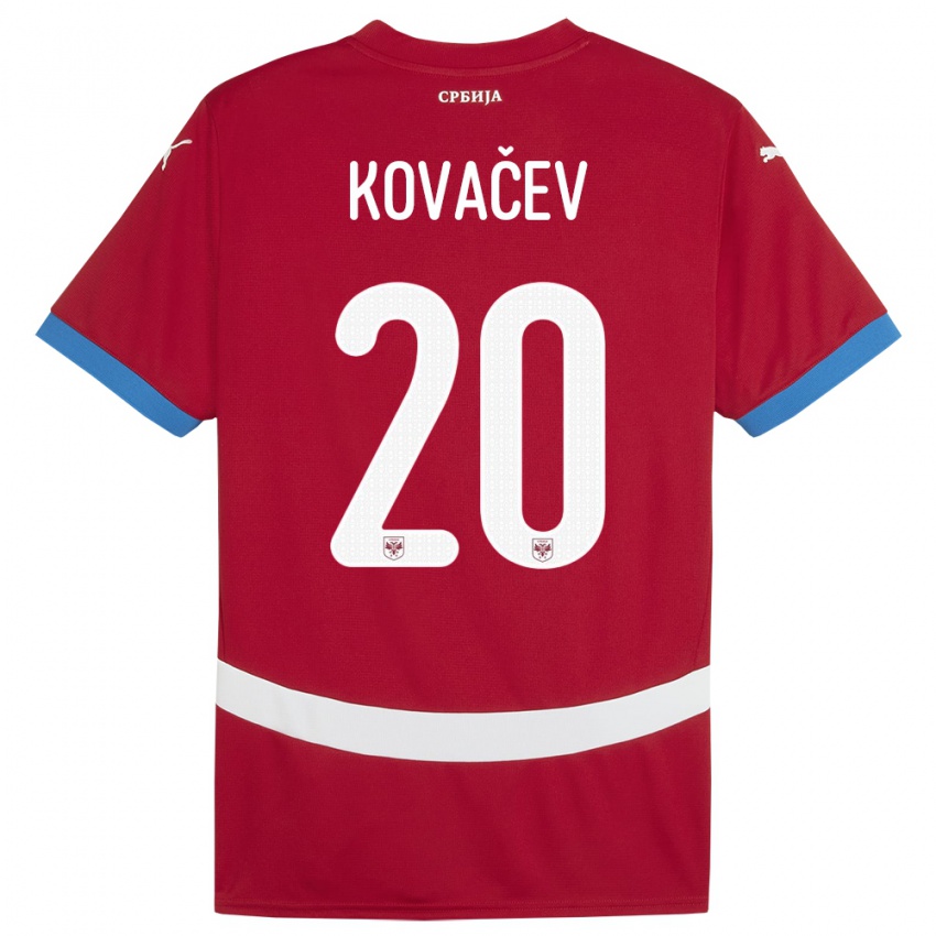 Damen Serbien Milan Kovacev #20 Rot Heimtrikot Trikot 24-26 T-Shirt Österreich