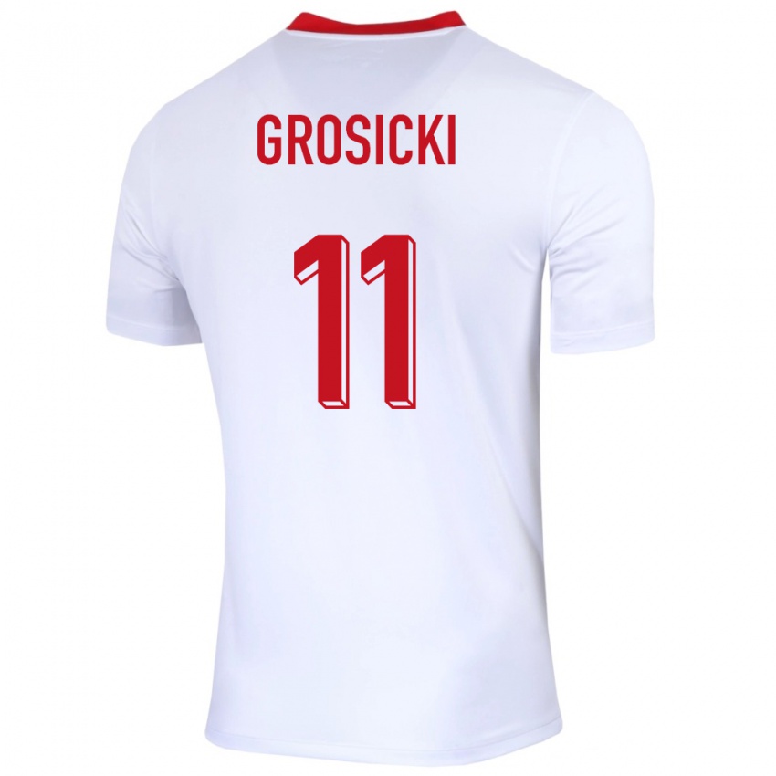 Damen Polen Kamil Grosicki #11 Weiß Heimtrikot Trikot 24-26 T-Shirt Österreich