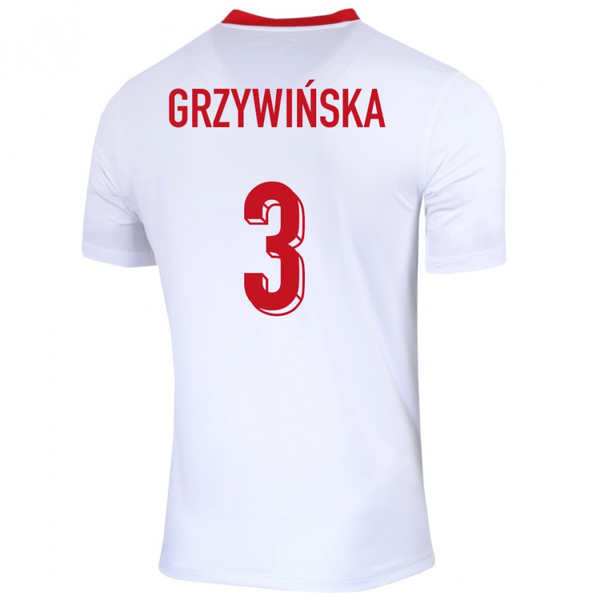 Damen Polen Gabriela Grzywinska #3 Weiß Heimtrikot Trikot 24-26 T-Shirt Österreich