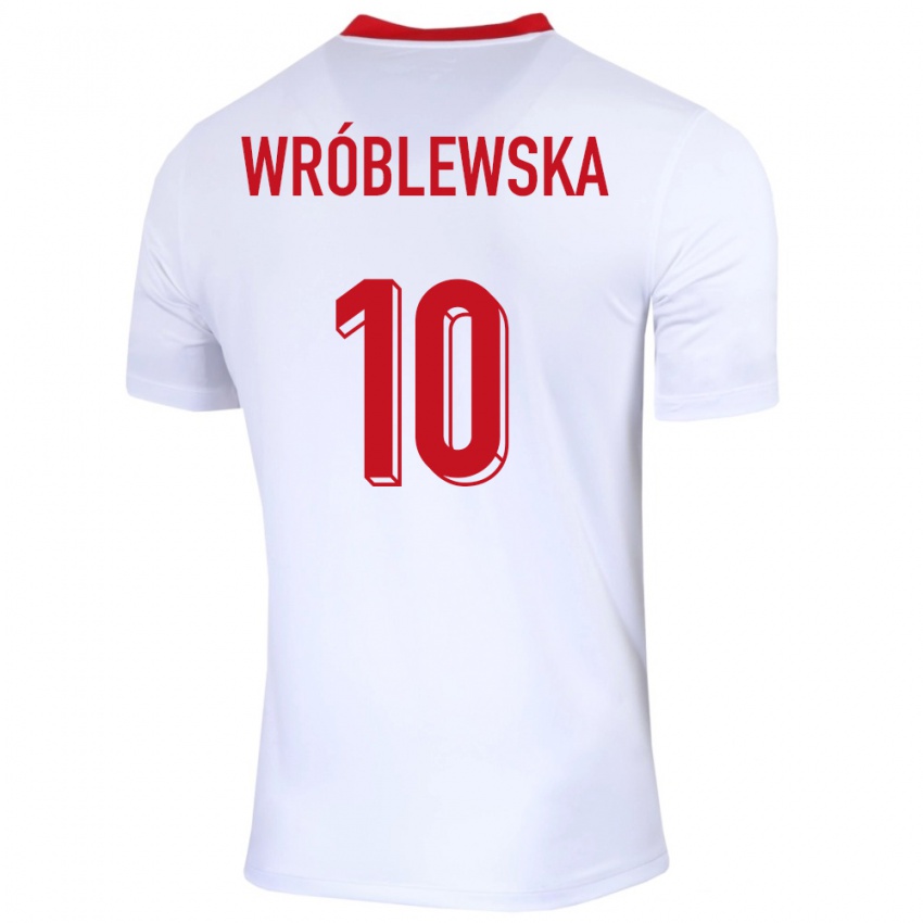 Damen Polen Joanna Wroblewska #10 Weiß Heimtrikot Trikot 24-26 T-Shirt Österreich