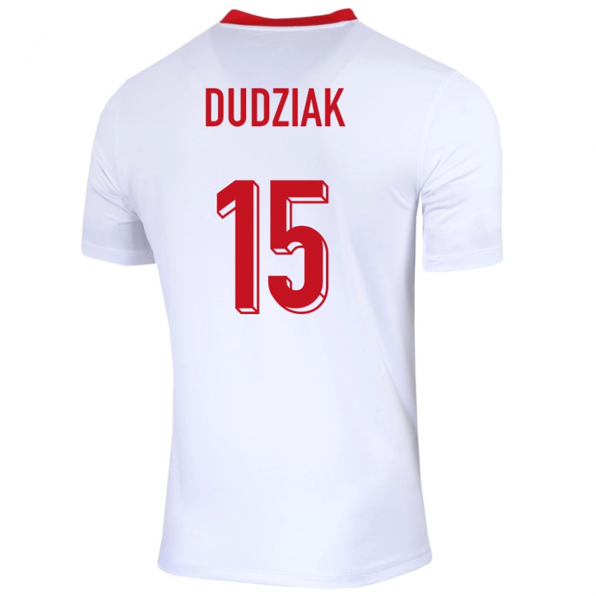 Damen Polen Aleksandra Dudziak #15 Weiß Heimtrikot Trikot 24-26 T-Shirt Österreich
