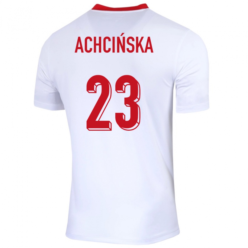 Damen Polen Adriana Achcinska #23 Weiß Heimtrikot Trikot 24-26 T-Shirt Österreich