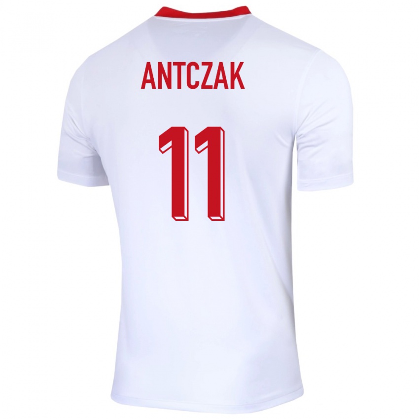Damen Polen Jakub Antczak #11 Weiß Heimtrikot Trikot 24-26 T-Shirt Österreich