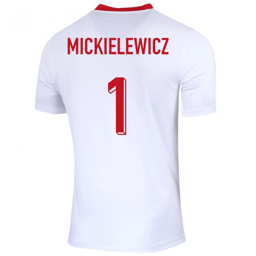 Damen Polen Aleksander Mickielewicz #1 Weiß Heimtrikot Trikot 24-26 T-Shirt Österreich