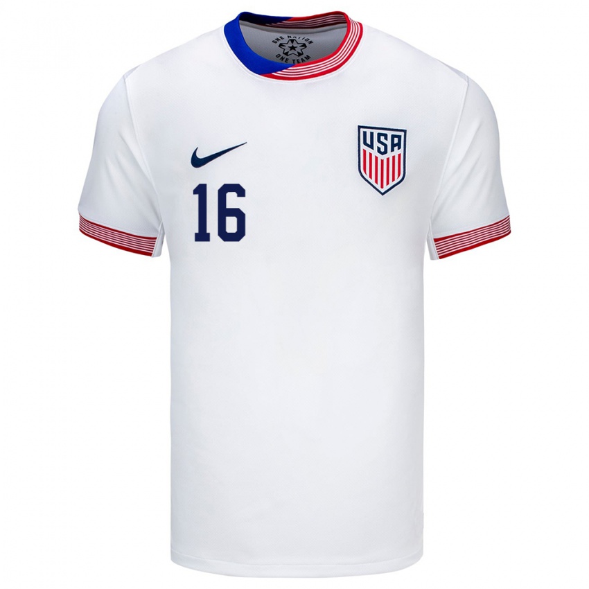 Damen Vereinigte Staaten Ezekiel Soto #16 Weiß Heimtrikot Trikot 24-26 T-Shirt Österreich