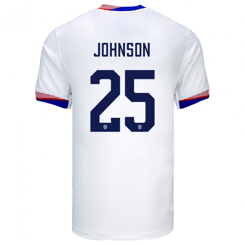 Damen Vereinigte Staaten Sean Johnson #25 Weiß Heimtrikot Trikot 24-26 T-Shirt Österreich