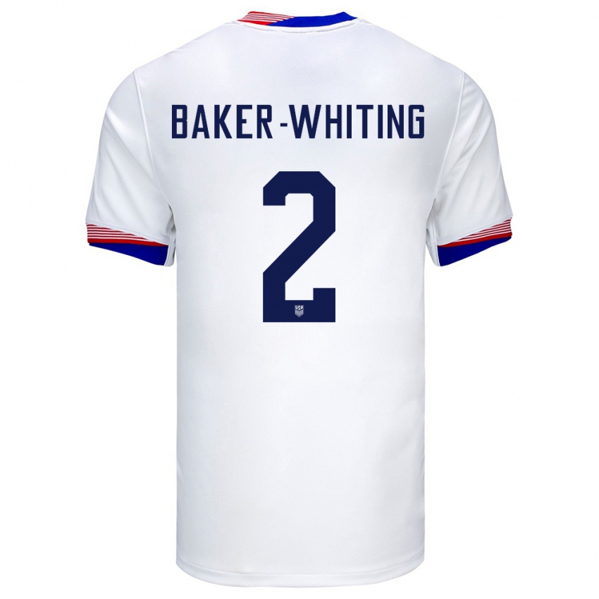 Damen Vereinigte Staaten Reed Baker Whiting #2 Weiß Heimtrikot Trikot 24-26 T-Shirt Österreich