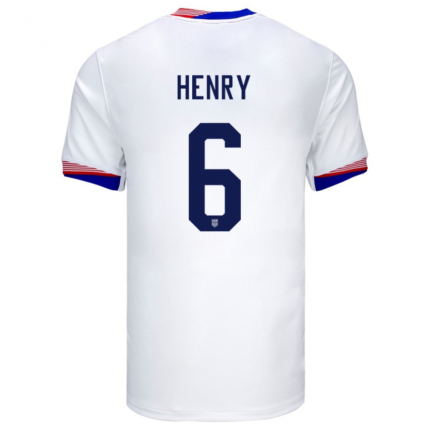 Damen Vereinigte Staaten Kobi Henry #6 Weiß Heimtrikot Trikot 24-26 T-Shirt Österreich