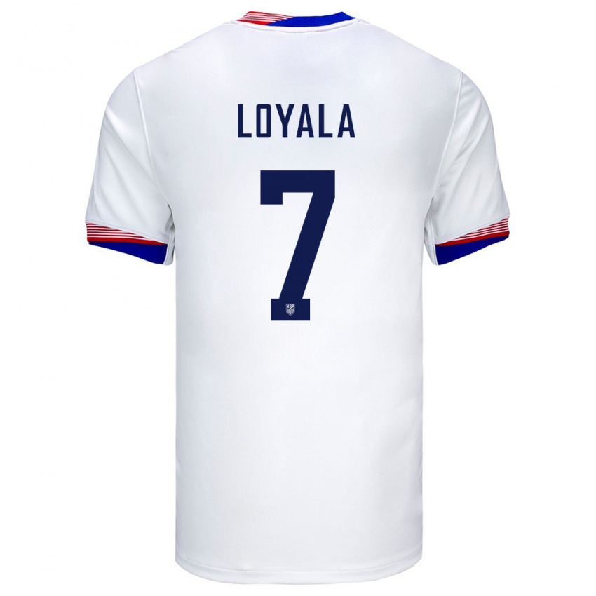 Damen Vereinigte Staaten Favian Loyala #7 Weiß Heimtrikot Trikot 24-26 T-Shirt Österreich