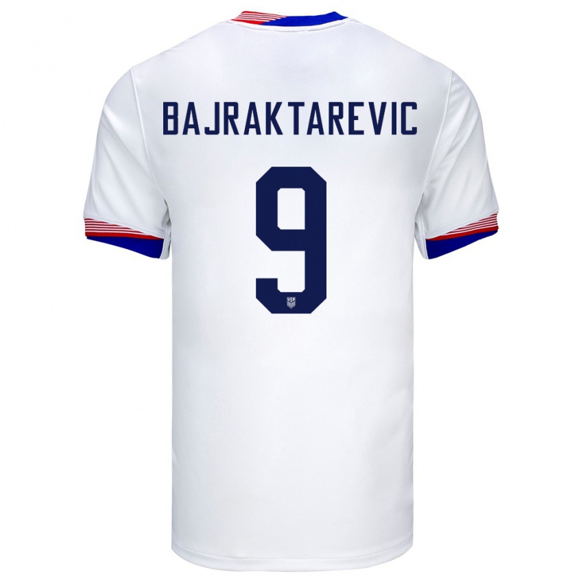 Damen Vereinigte Staaten Esmir Bajraktarevic #9 Weiß Heimtrikot Trikot 24-26 T-Shirt Österreich