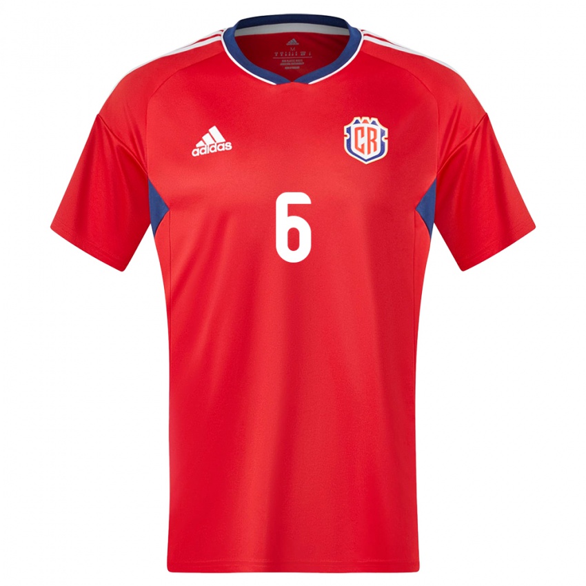 Damen Costa Rica Ricardo Pena #6 Rot Heimtrikot Trikot 24-26 T-Shirt Österreich