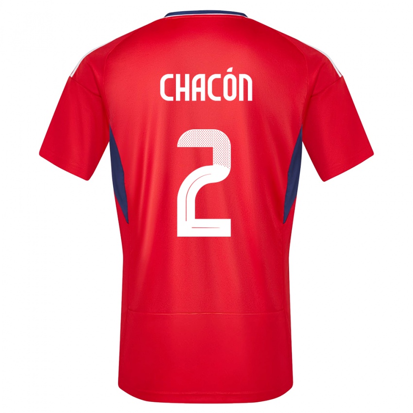 Damen Costa Rica Daniel Chacon #2 Rot Heimtrikot Trikot 24-26 T-Shirt Österreich