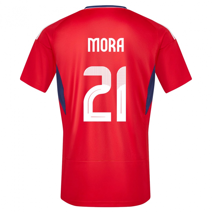 Damen Costa Rica Carlos Mora #21 Rot Heimtrikot Trikot 24-26 T-Shirt Österreich